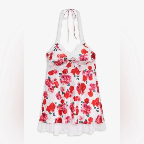 FOR LOVE & LEMONS *NWT* Floral Carol Slip Mini Dress Size XS in Red, White, Pink - Picture 6 of 9